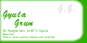 gyula grun business card